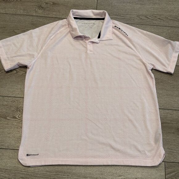 Municipal Golf Polo Shirt Mens XL Waste Management Open PGA Preppy Pink Athletic - Picture 3 of 9